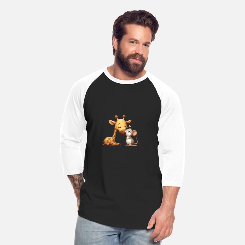 Cuddling Giraffe And Mouse In Love
