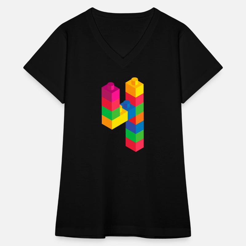 Cute Block Building 4th Birthday Gift 4 Year Old