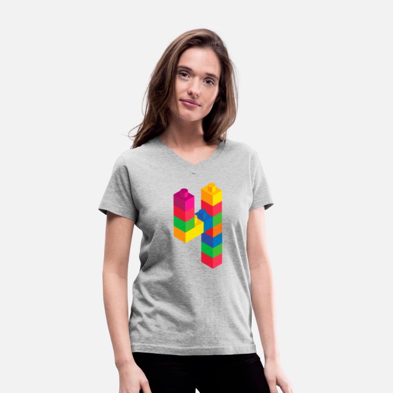Cute Block Building 4th Birthday Gift 4 Year Old