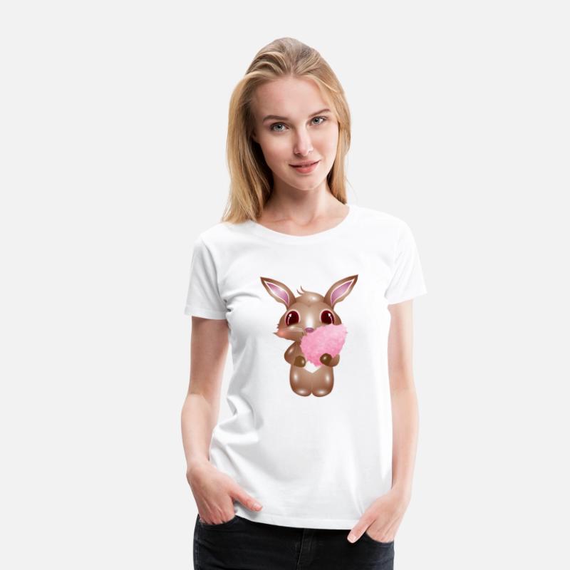 cute bunny with pink cotton candy