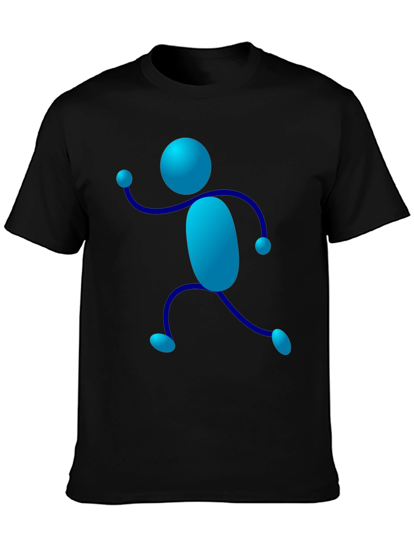 Funky Stick Figure Graphic Tee - Black