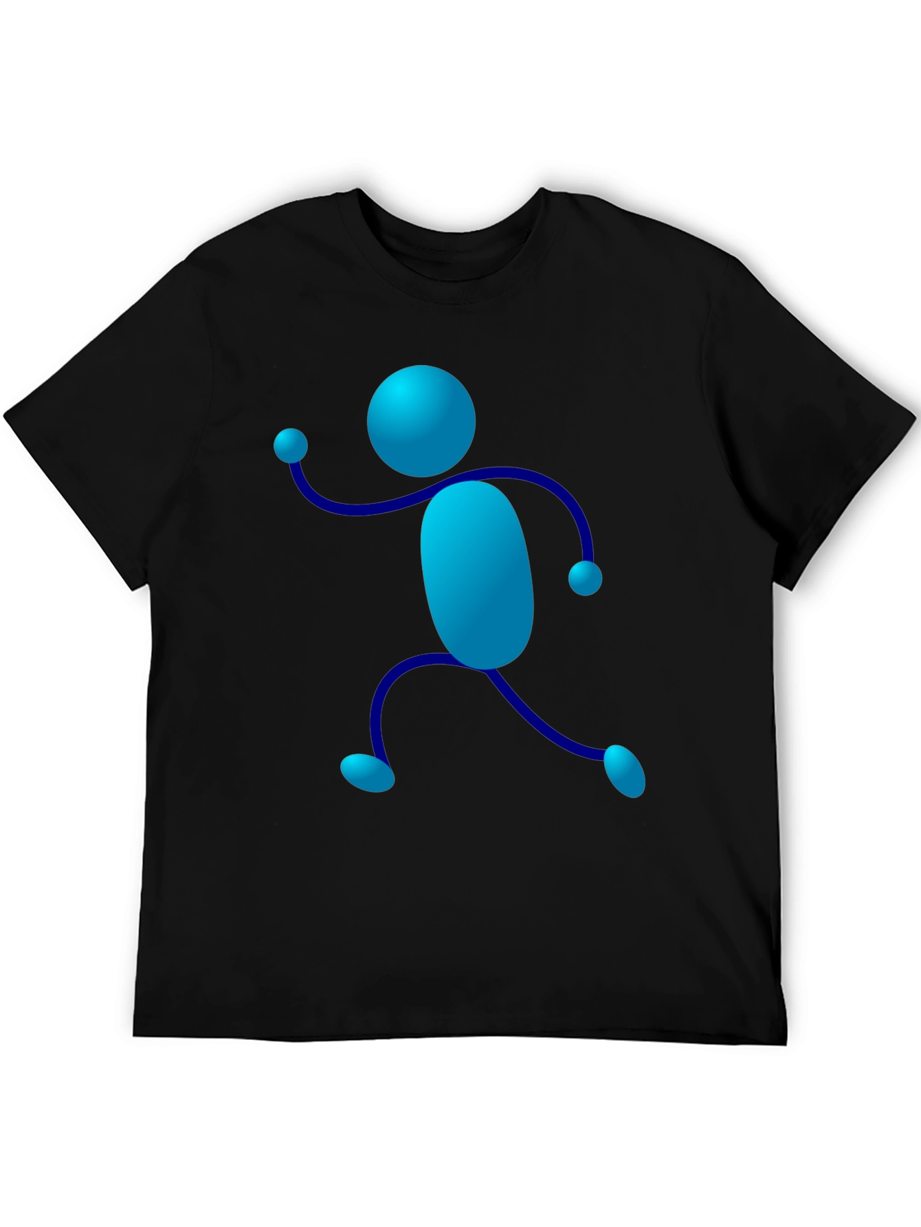 Funky Stick Figure Graphic Tee - Black