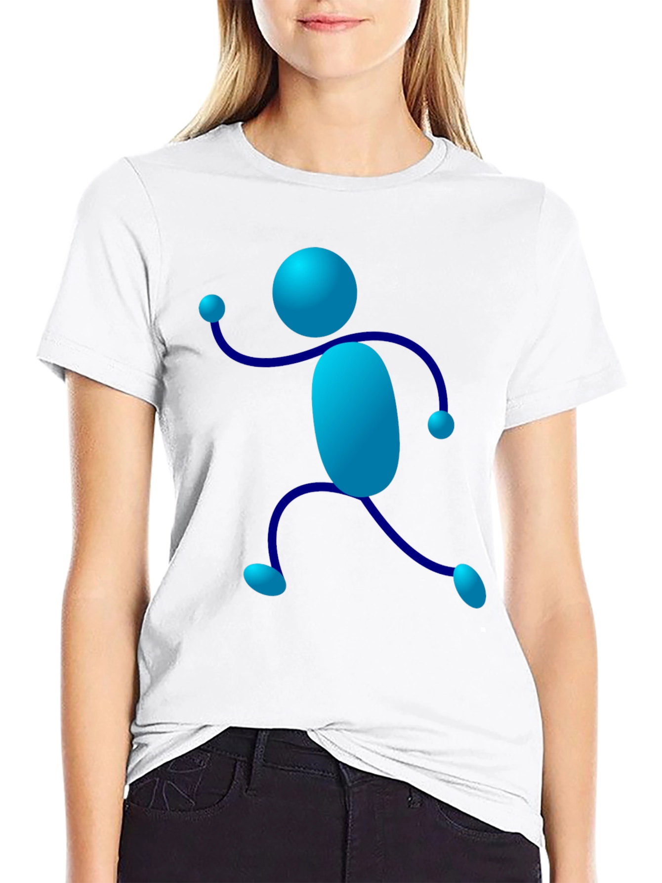 Funky Stick Figure Graphic Tee - Black
