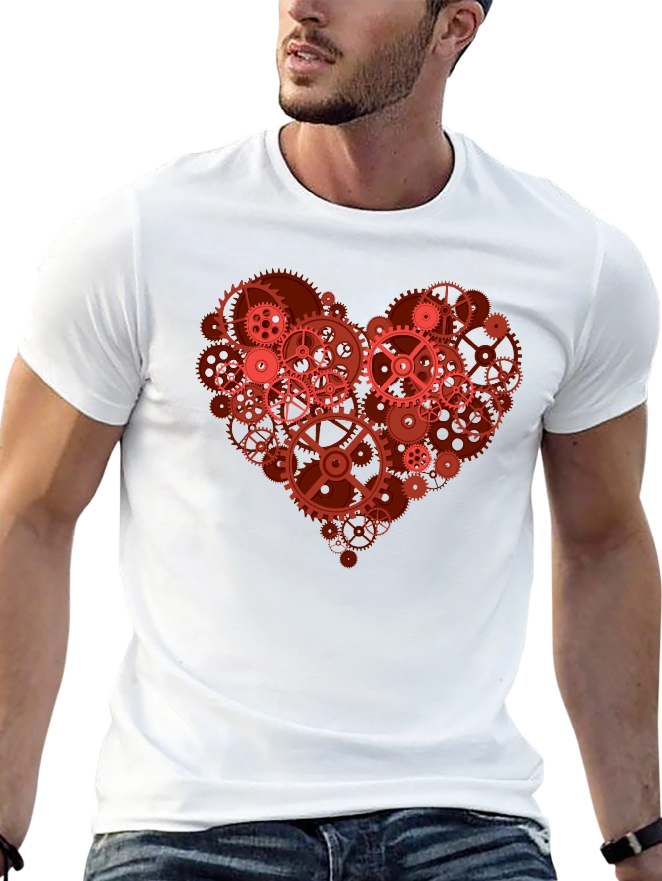 Gear Heart Graphic T-Shirt - Mechanical Love