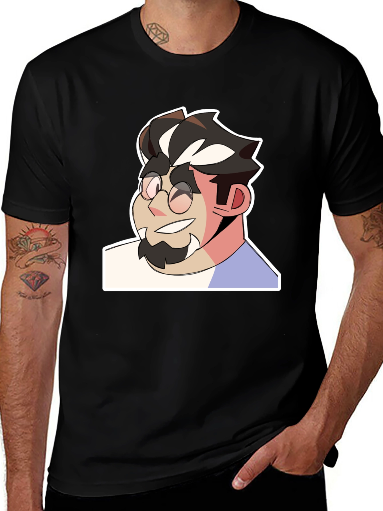 Cartoon Character Graphic Print Black T-Shirt