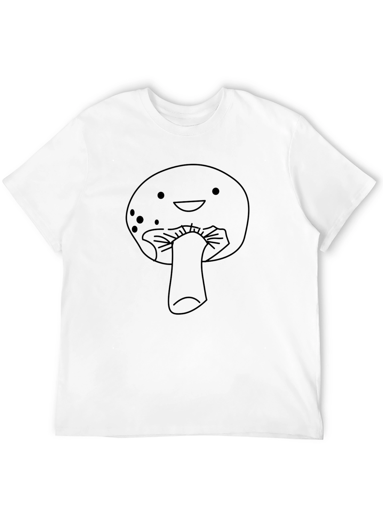 Cute Mushroom Graphic T-Shirt - Black