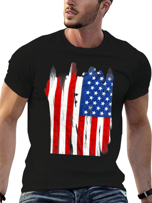 American Flag Graphic Black T-Shirt