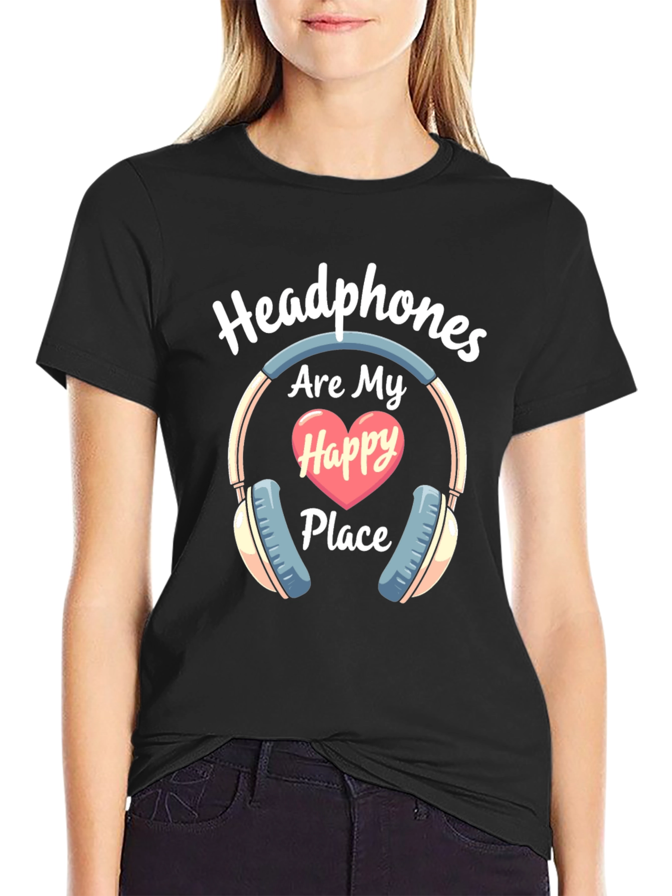 Headphones Are My Happy Place T-Shirt
