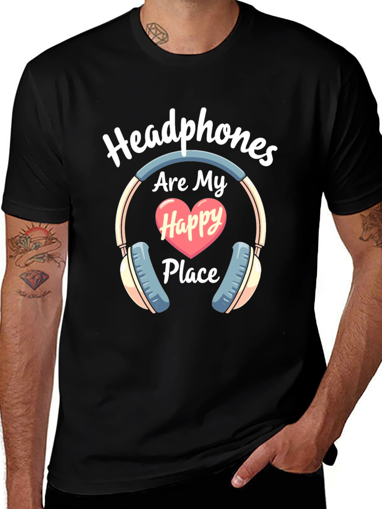 Headphones Are My Happy Place T-Shirt
