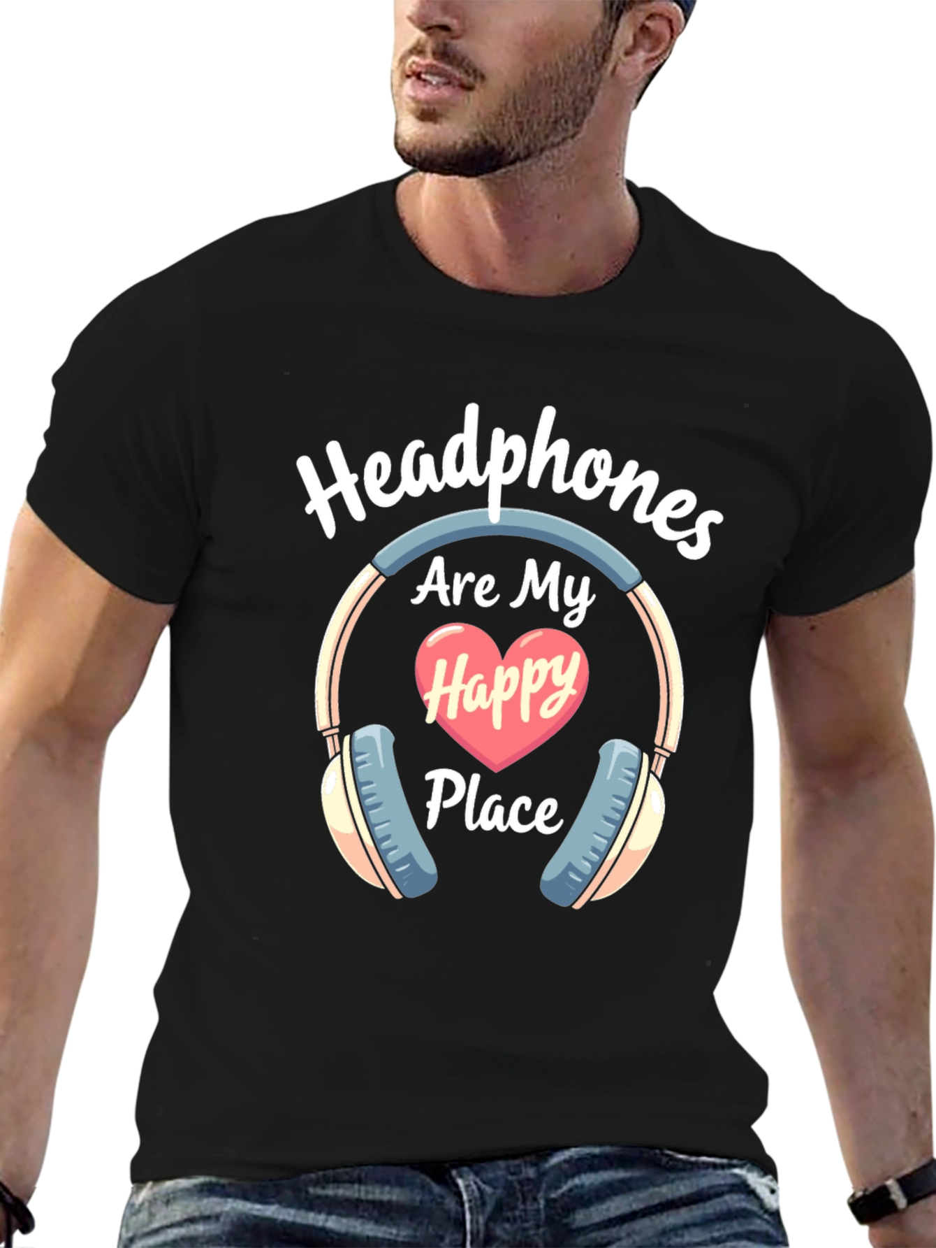 Headphones Are My Happy Place T-Shirt