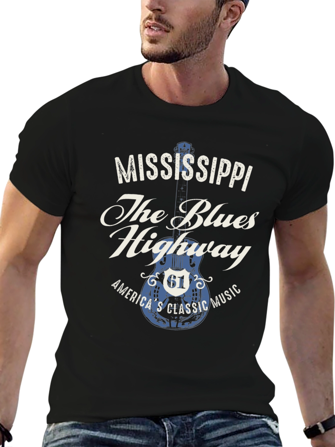 Mississippi Blues Highway Graphic T-Shirt
