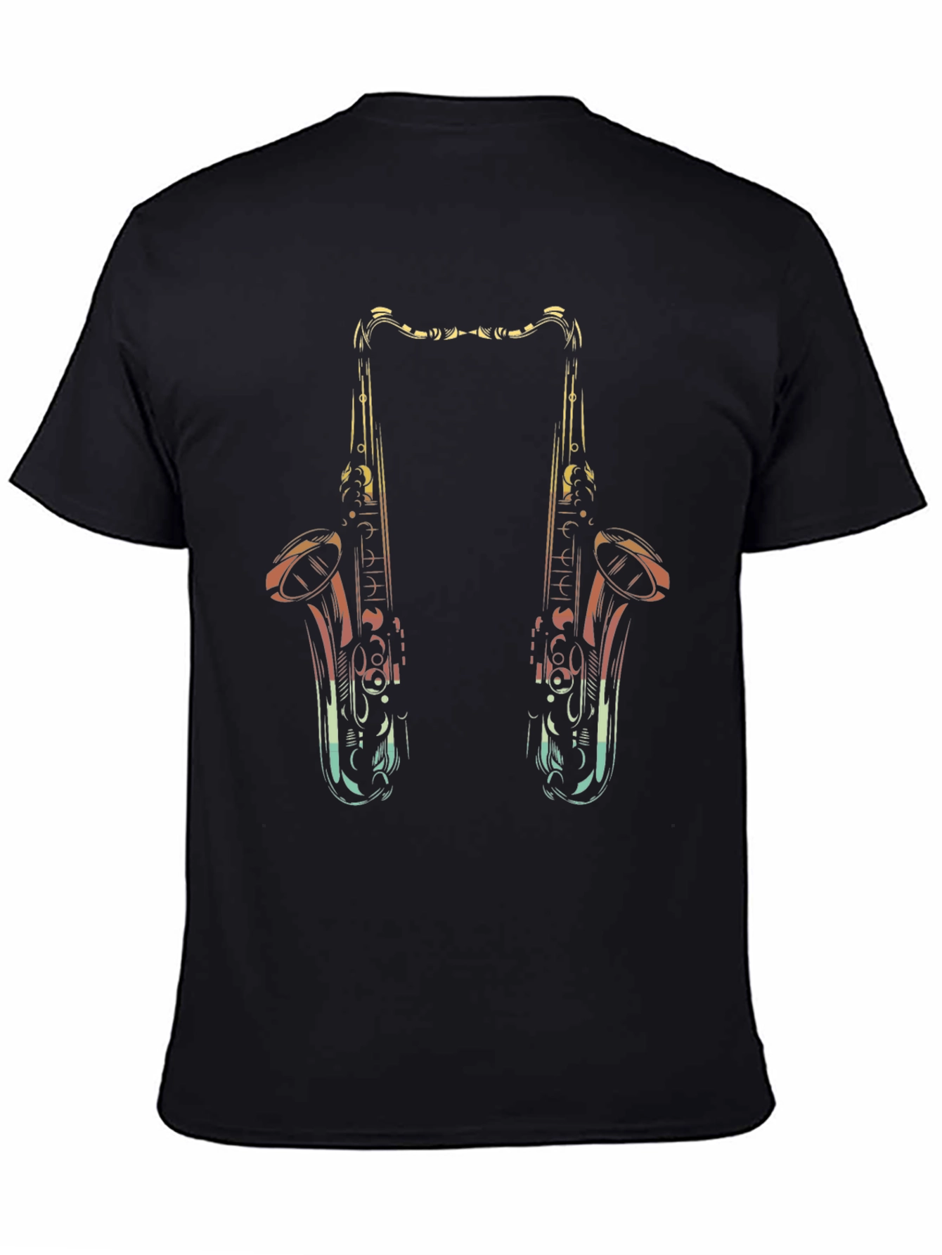 Saxophone Graphic Black T-Shirt