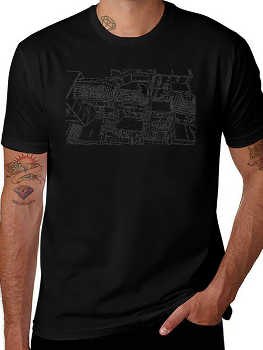 Architectural Print Black T-Shirt