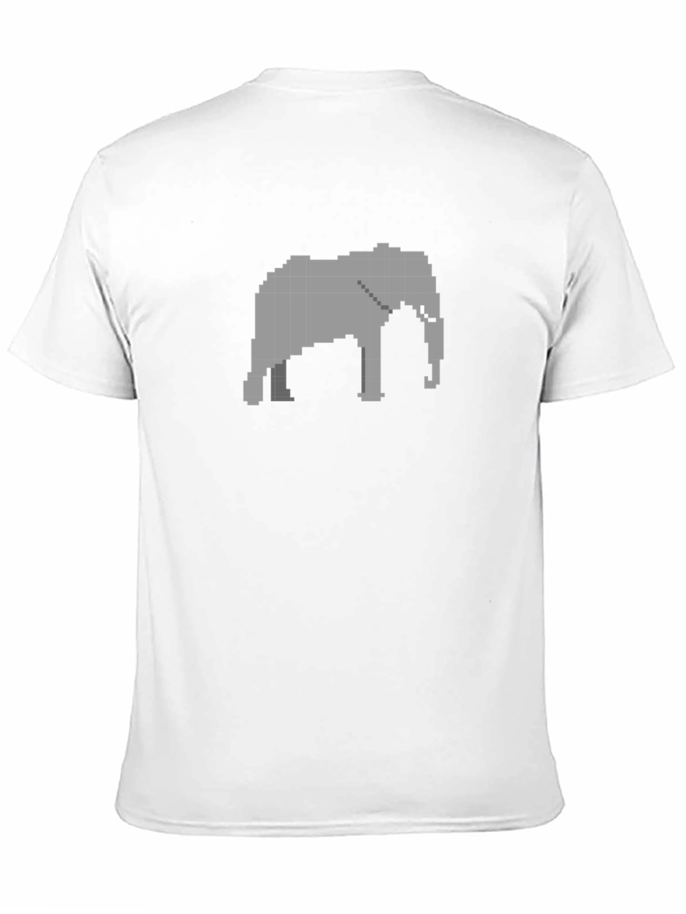 Pixel Elephant Black T-Shirt - Retro Style