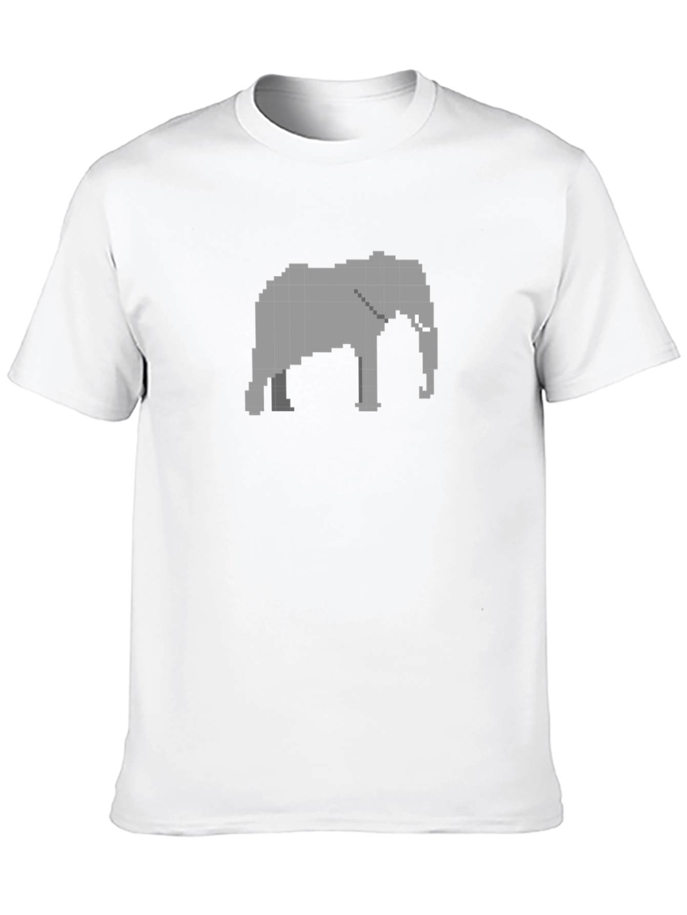Pixel Elephant Black T-Shirt - Retro Style