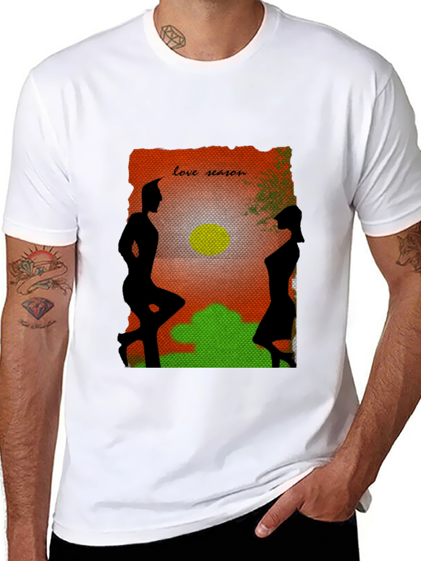 Love Season Silhouette Graphic Black Tee