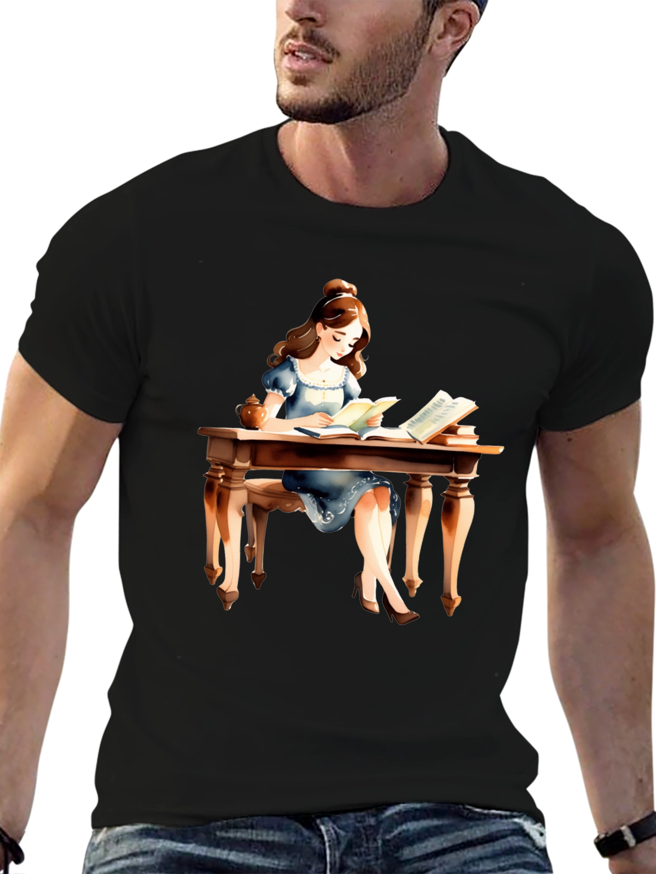 Book Lover T-Shirt - Reading Girl Graphic Tee