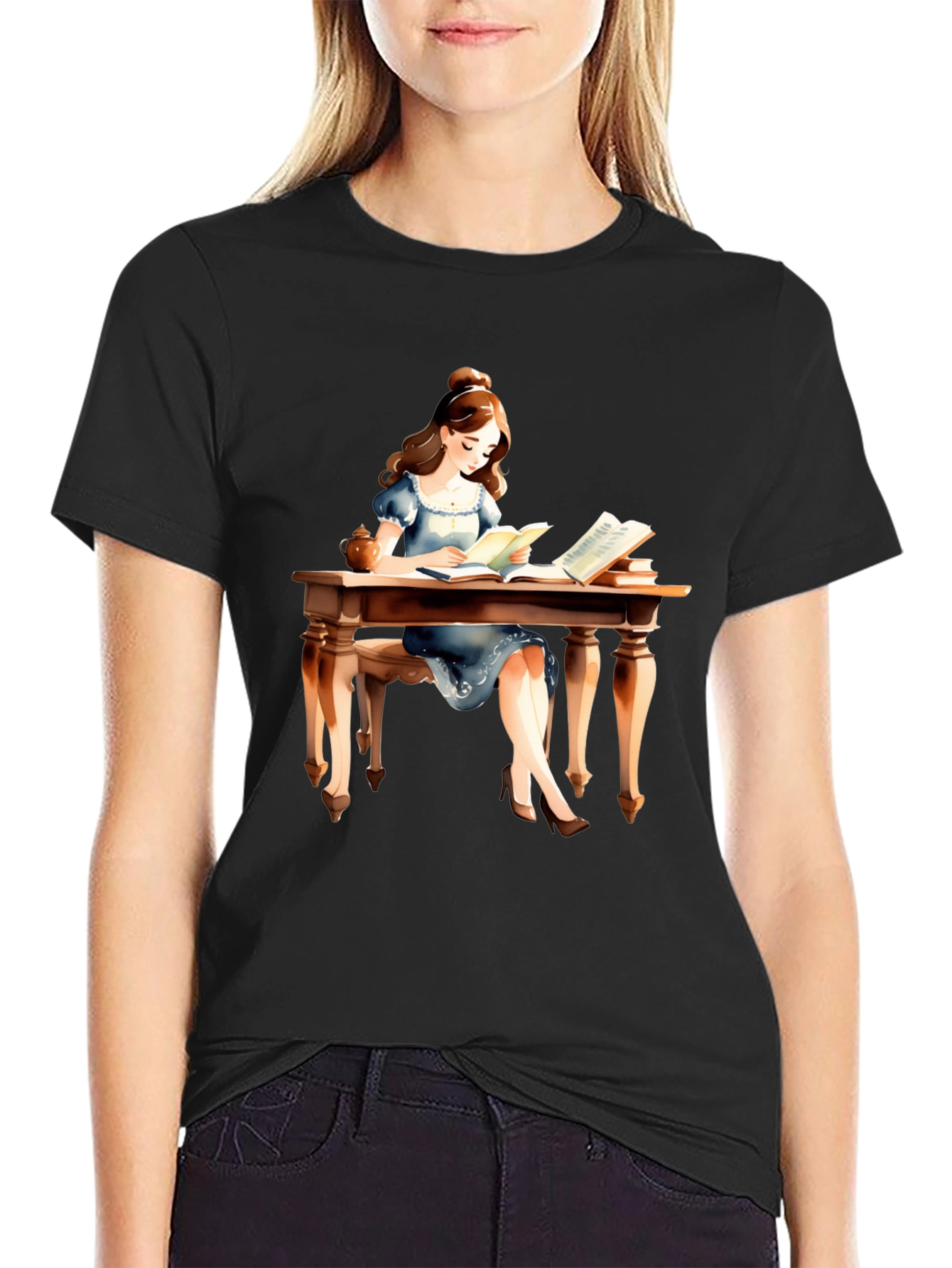Book Lover T-Shirt - Reading Girl Graphic Tee