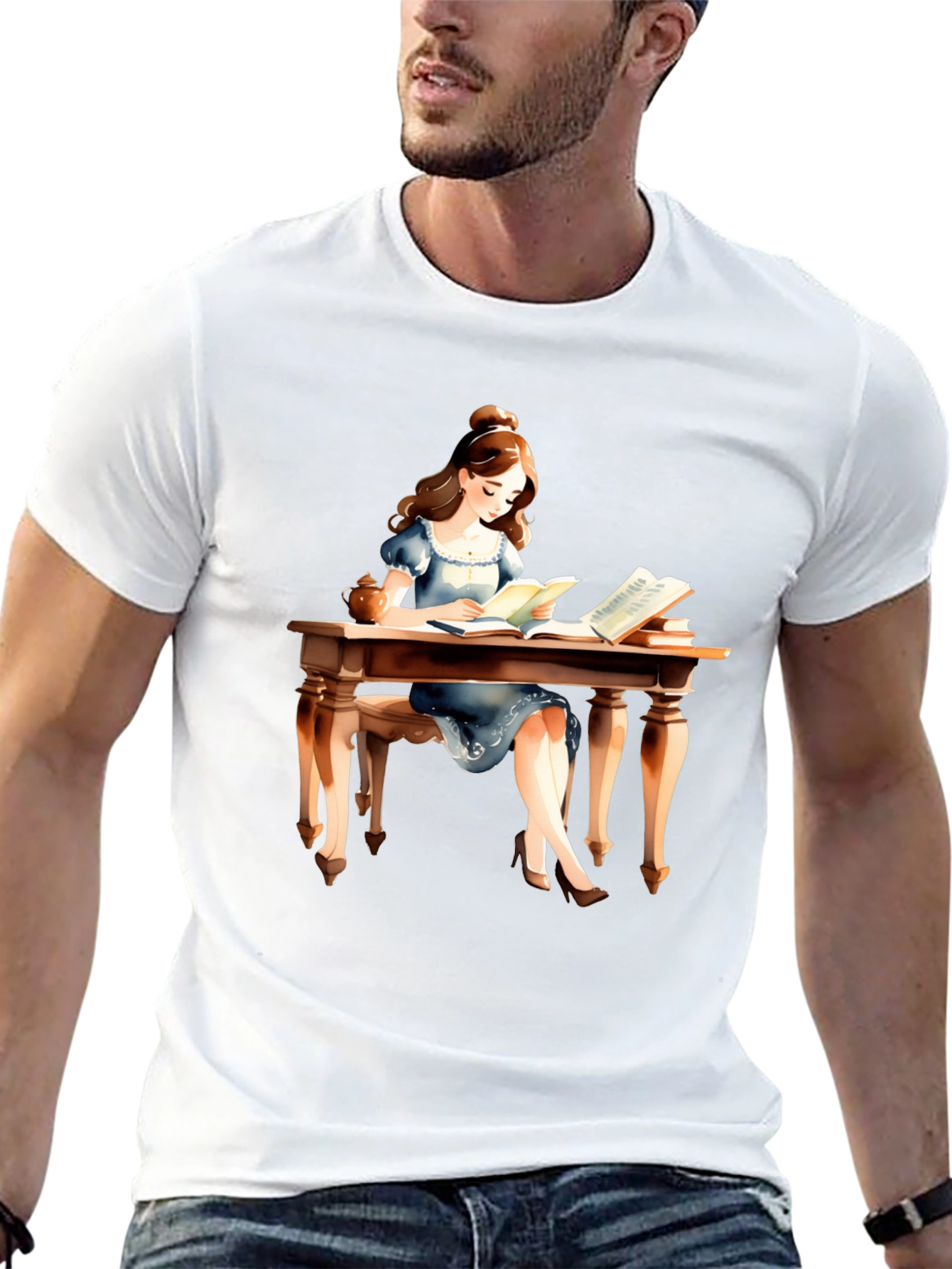 Book Lover T-Shirt - Reading Girl Graphic Tee