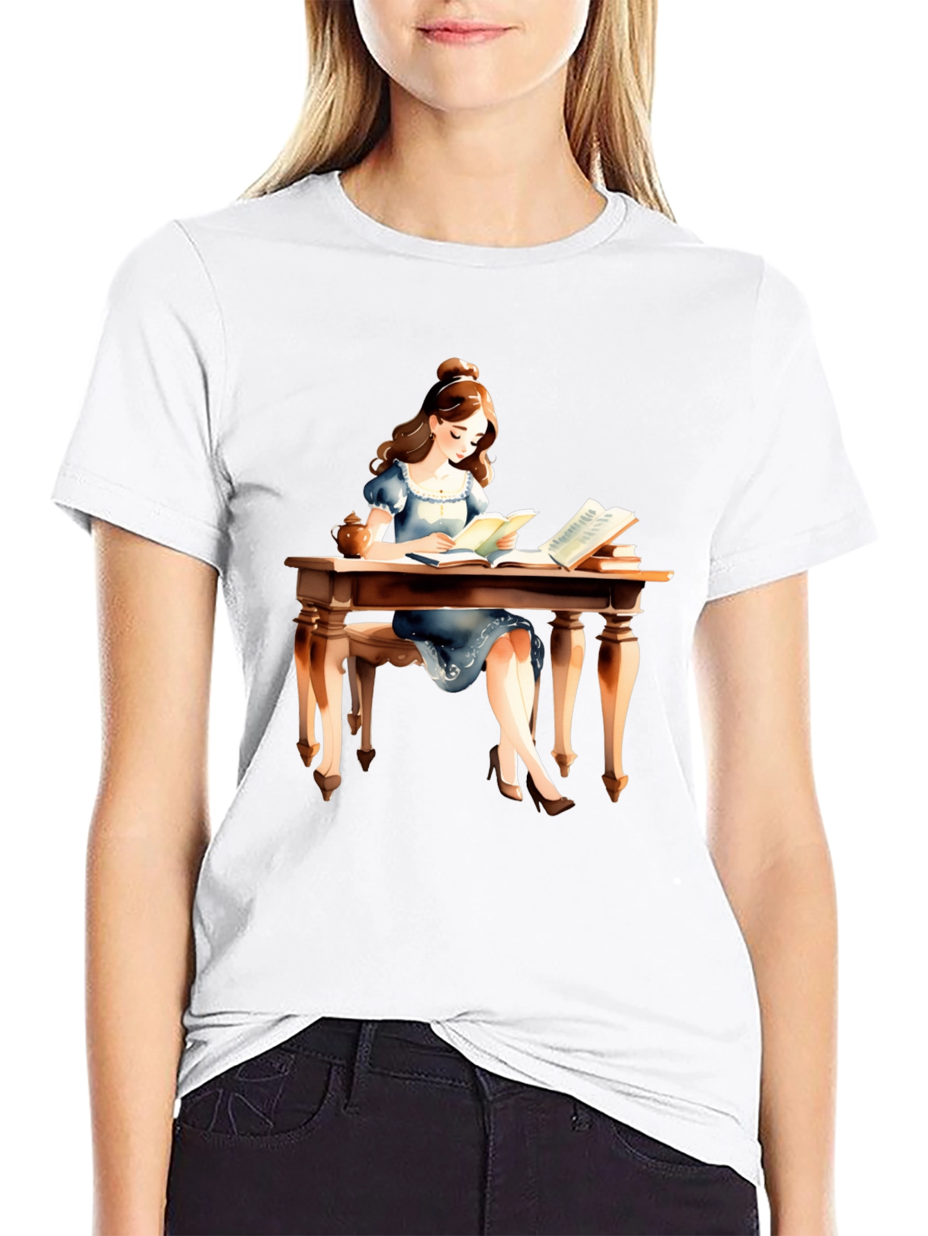 Book Lover T-Shirt - Reading Girl Graphic Tee