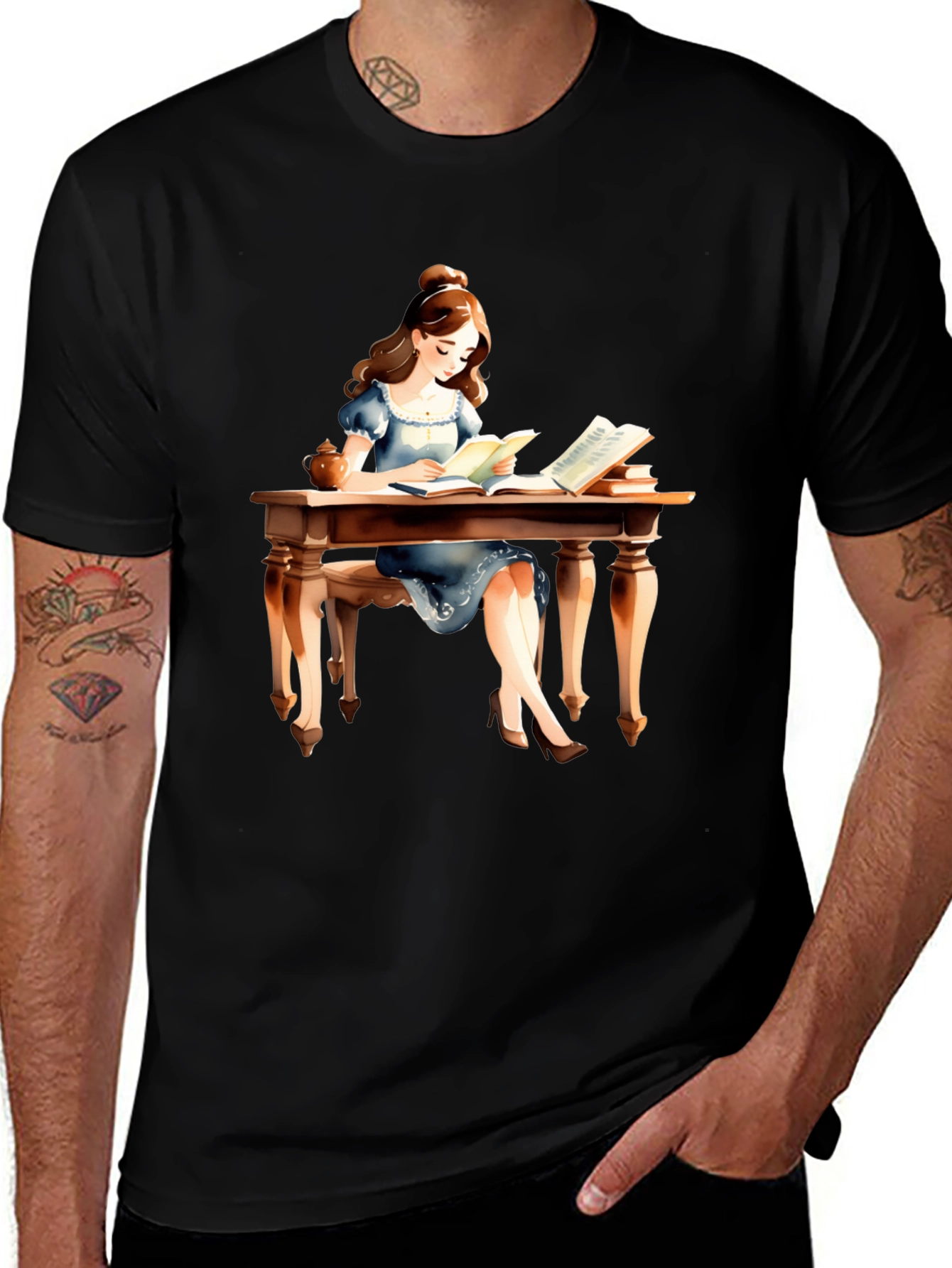Book Lover T-Shirt - Reading Girl Graphic Tee