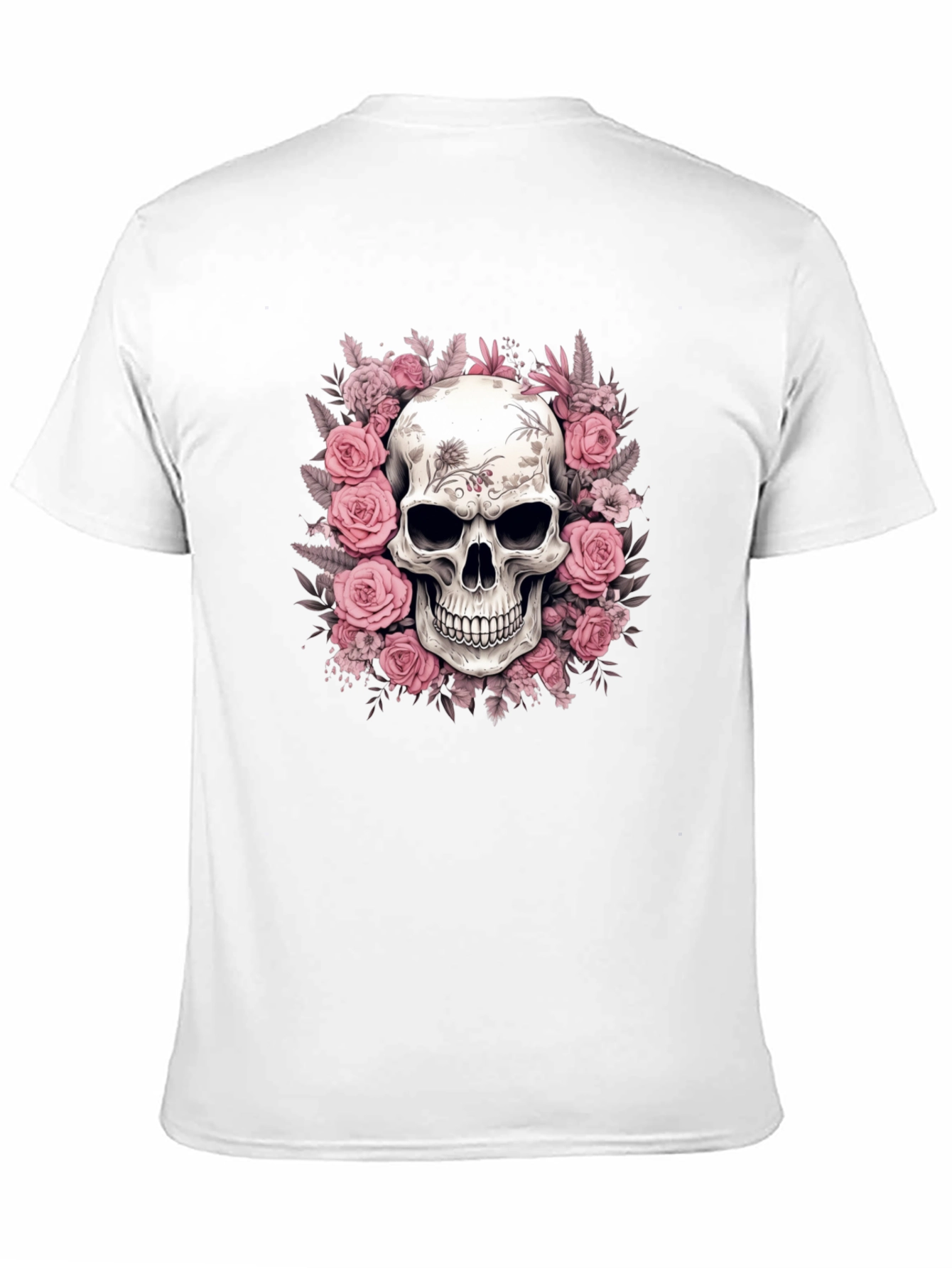 Floral Skull Graphic Black T-Shirt