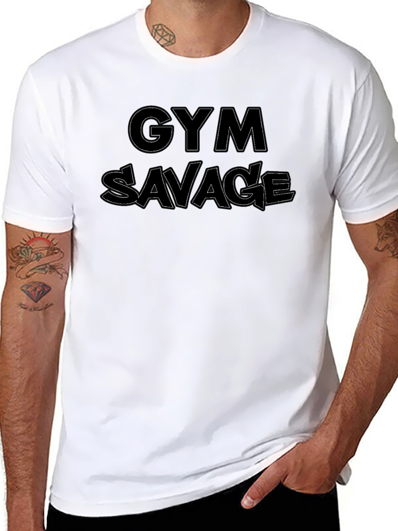 Gym Savage Black Graphic Tee - Workout Apparel