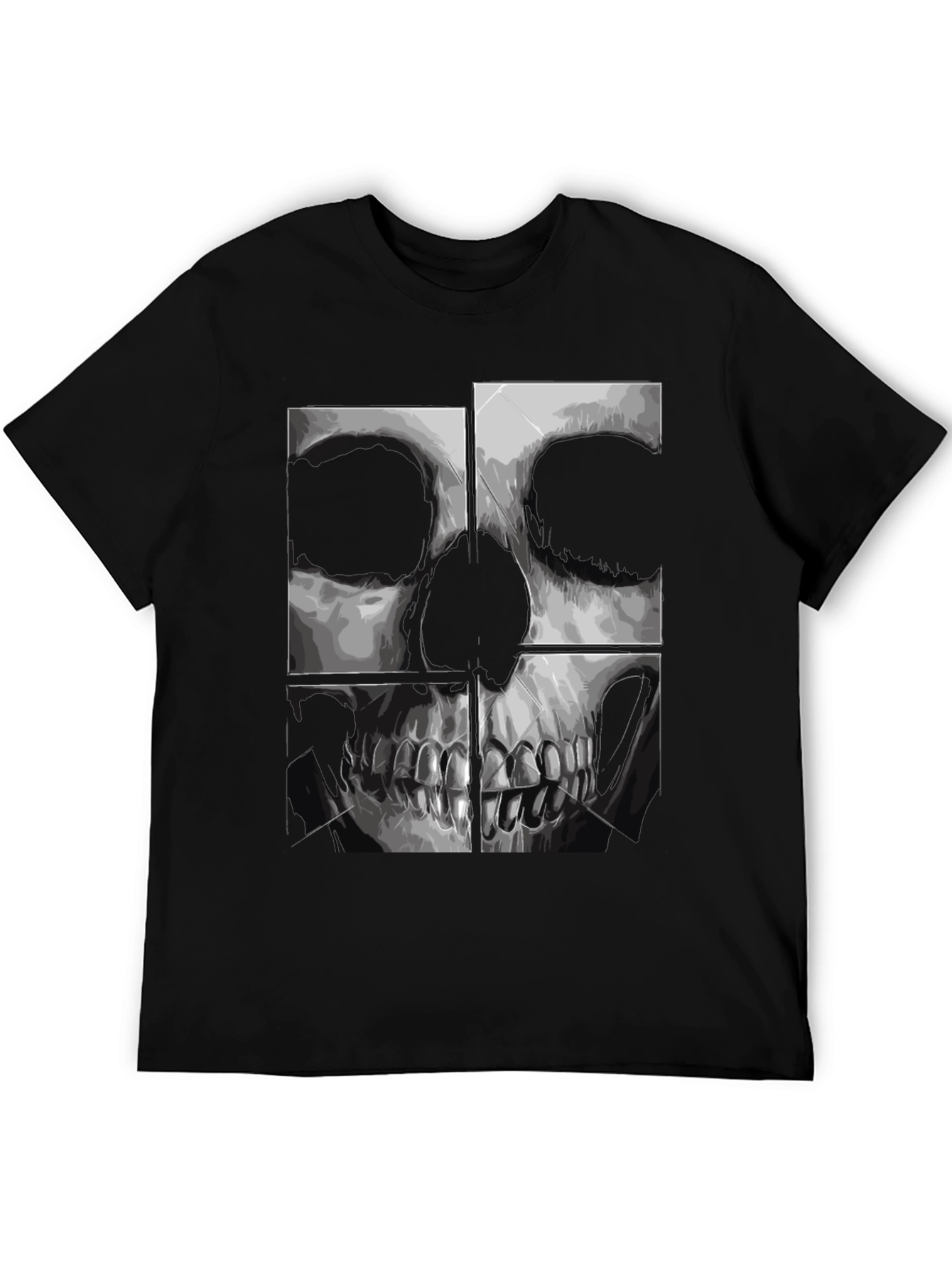 Skull Graphic Print Black T-Shirt