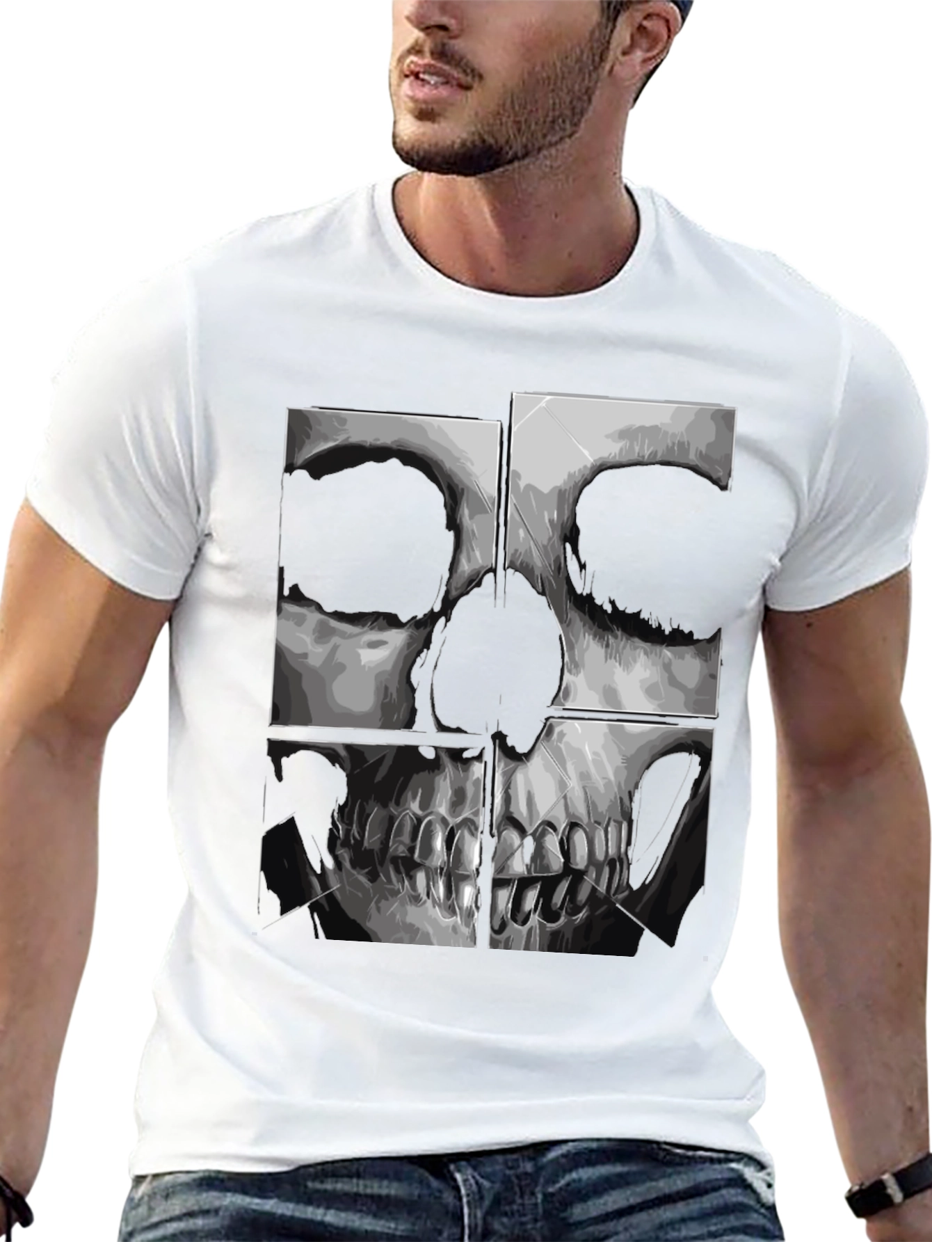 Skull Graphic Print Black T-Shirt