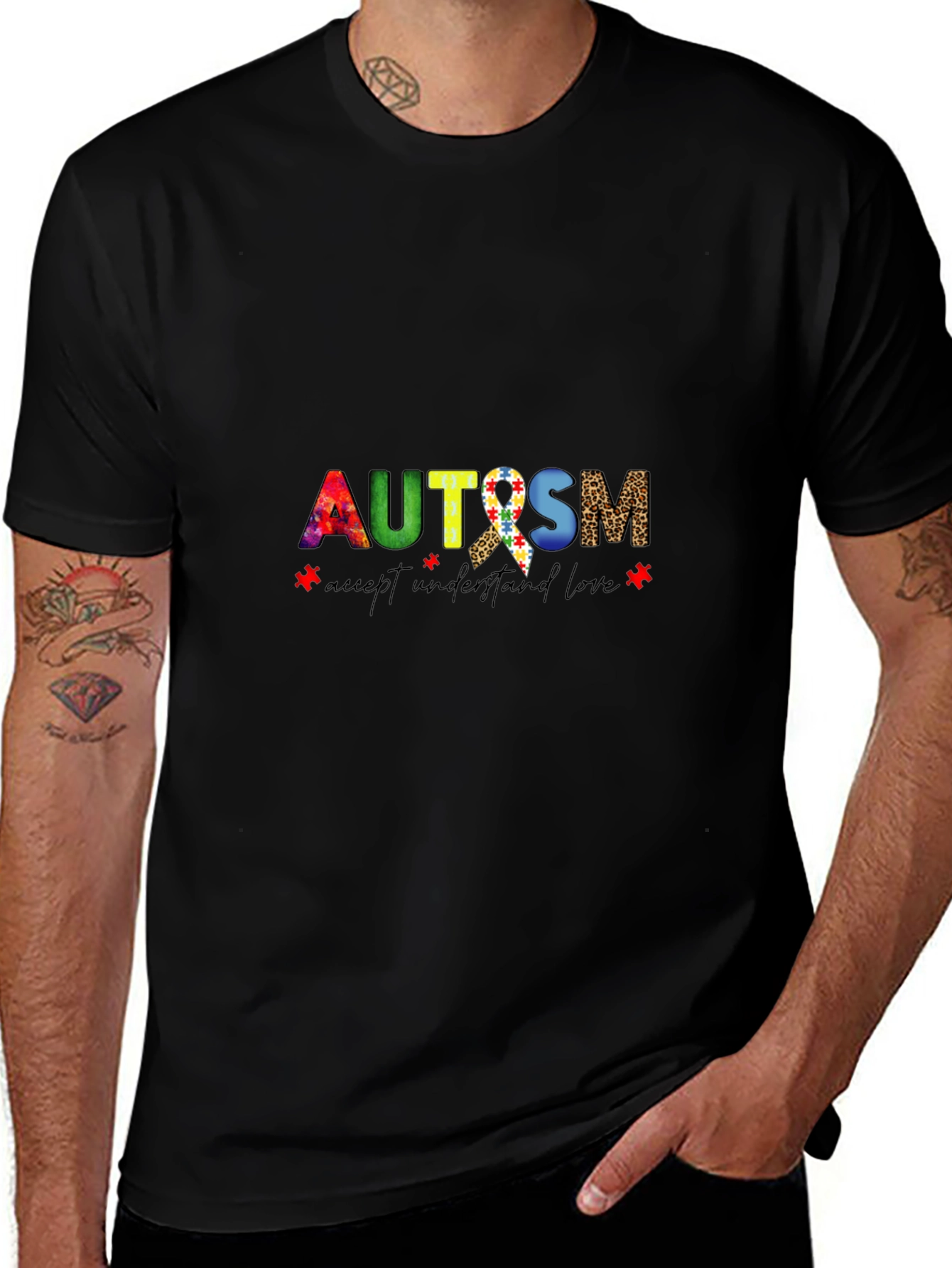 Autism Awareness Graphic Tee - Accept Understand Love