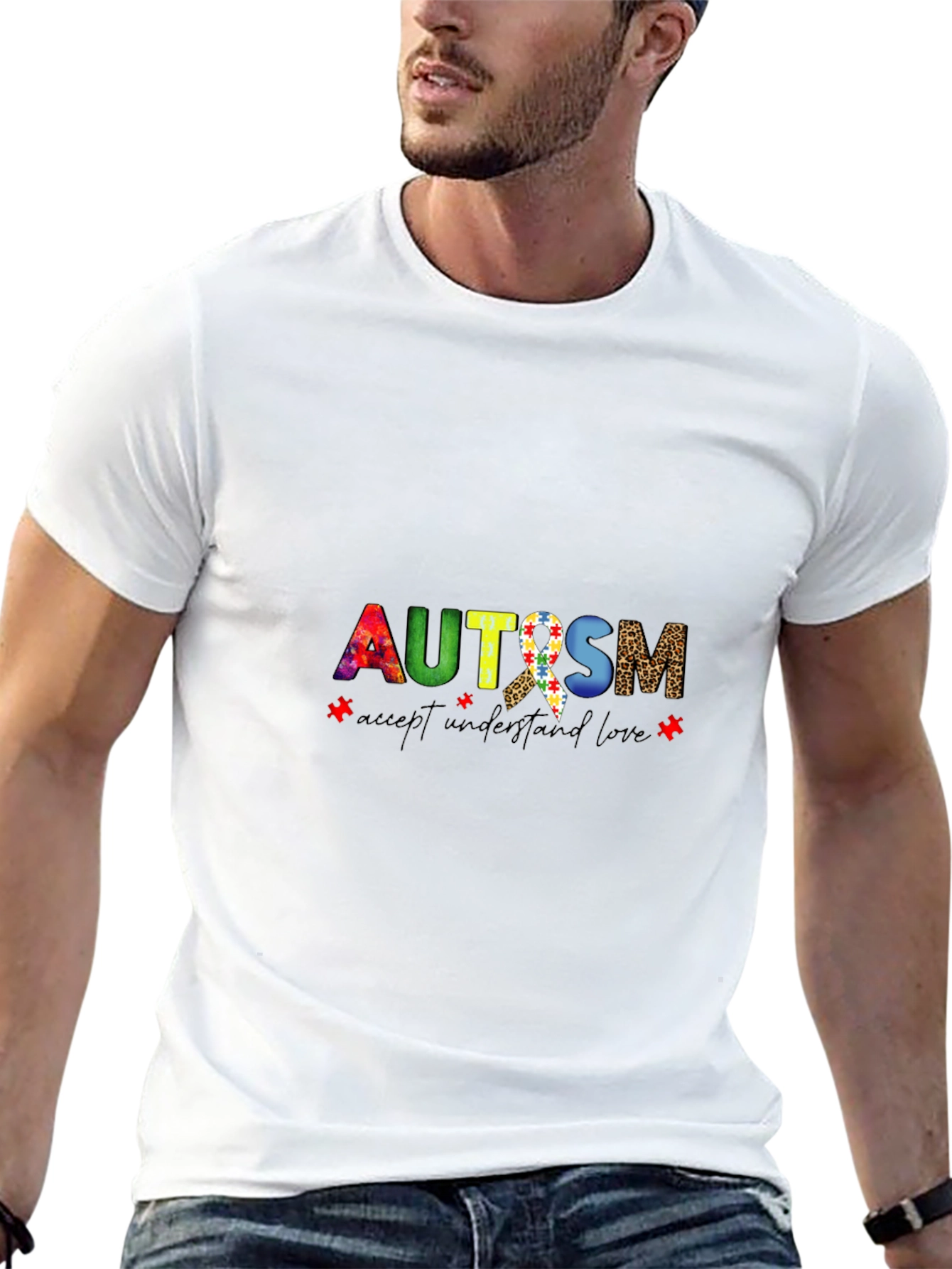Autism Awareness Graphic Tee - Accept Understand Love
