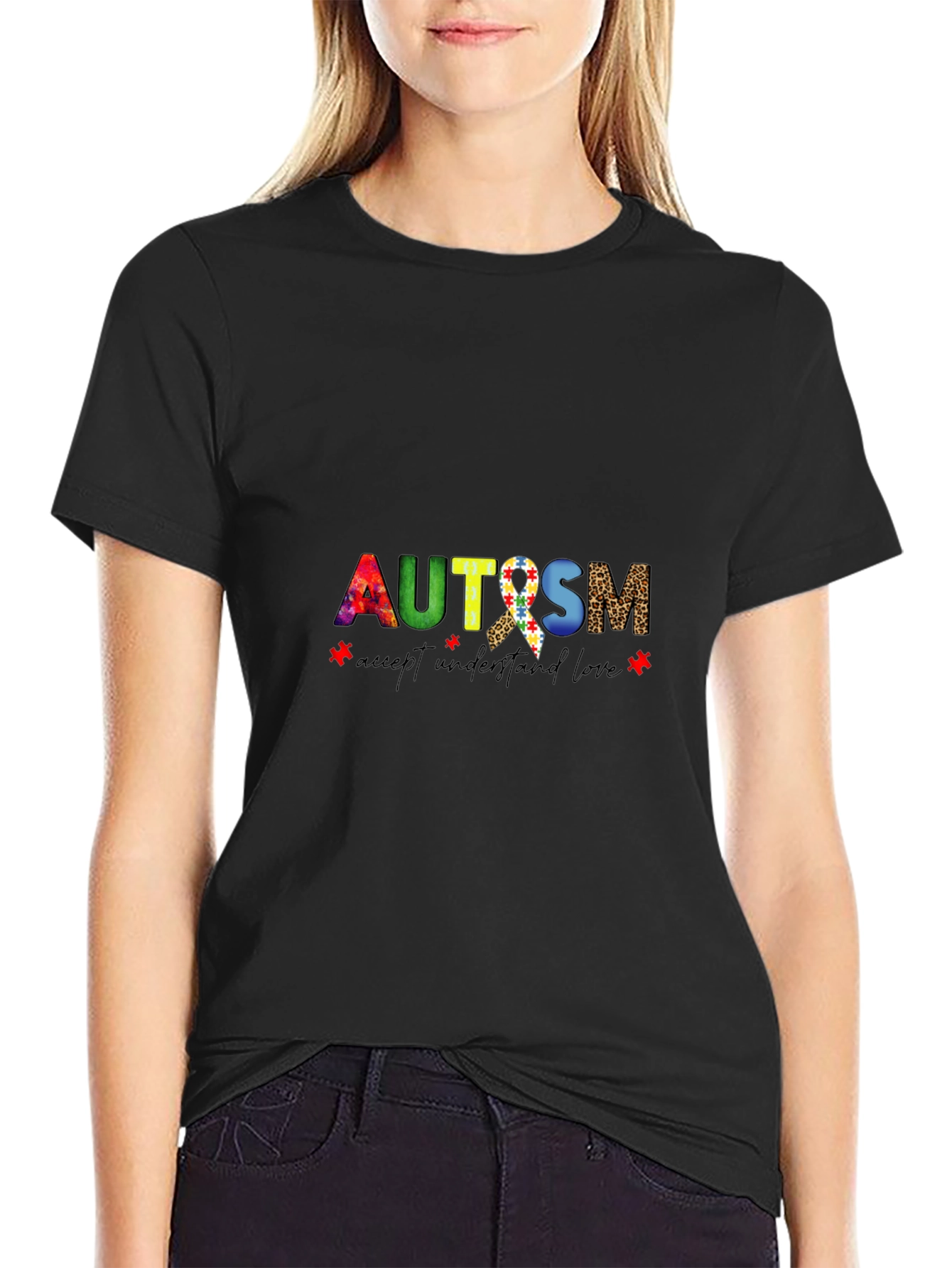 Autism Awareness Graphic Tee - Accept Understand Love