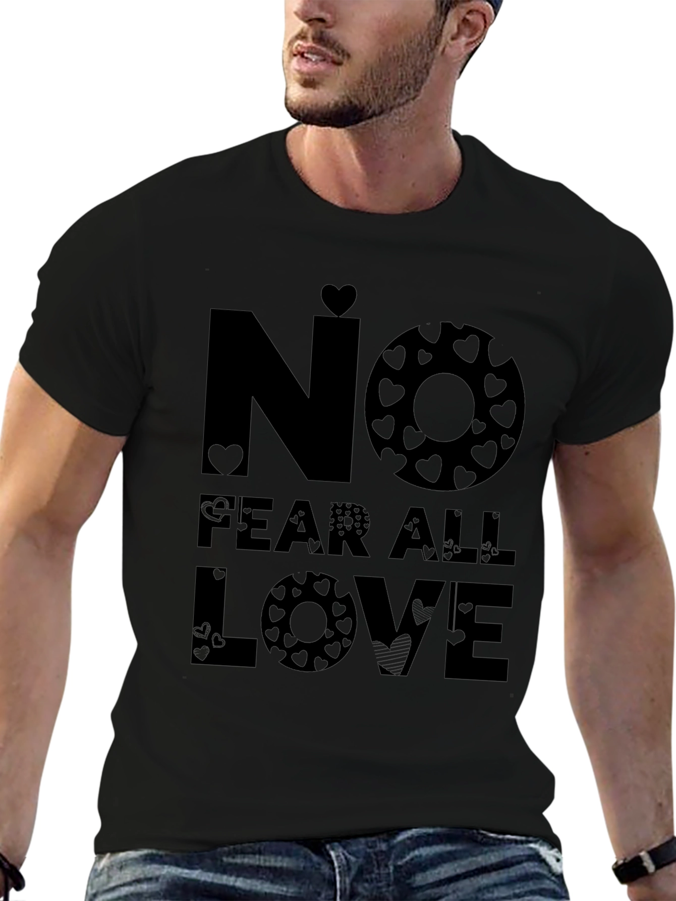 No Fear All Love Graphic T-Shirt - Black