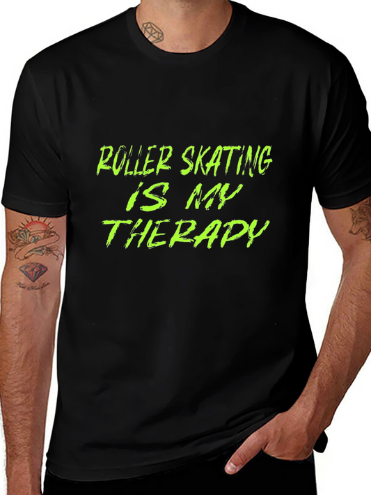 Roller Skating Therapy T-Shirt - Black Graphic Tee
