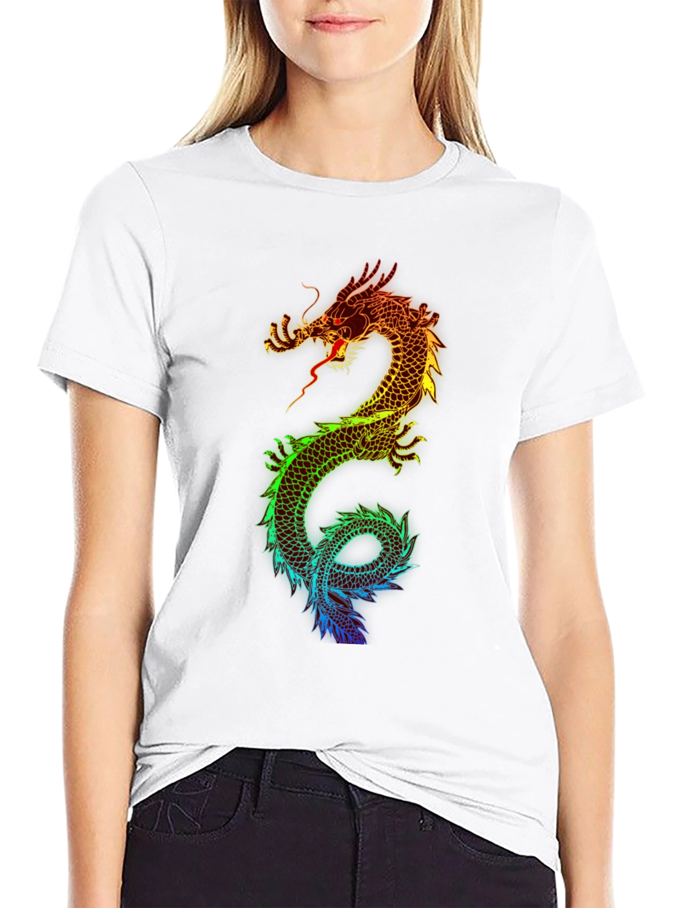 Rainbow Dragon Graphic T-Shirt