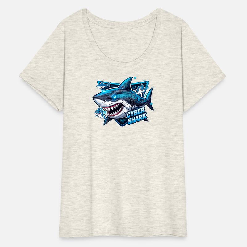 Digital Cyber Shark Illustration