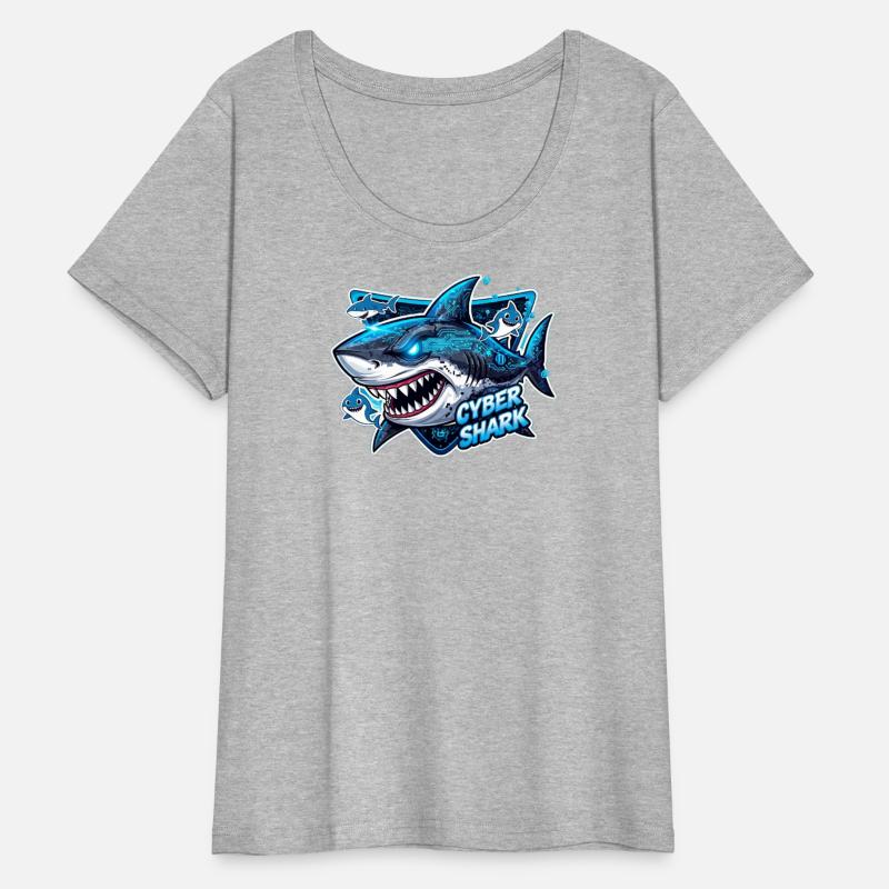 Digital Cyber Shark Illustration
