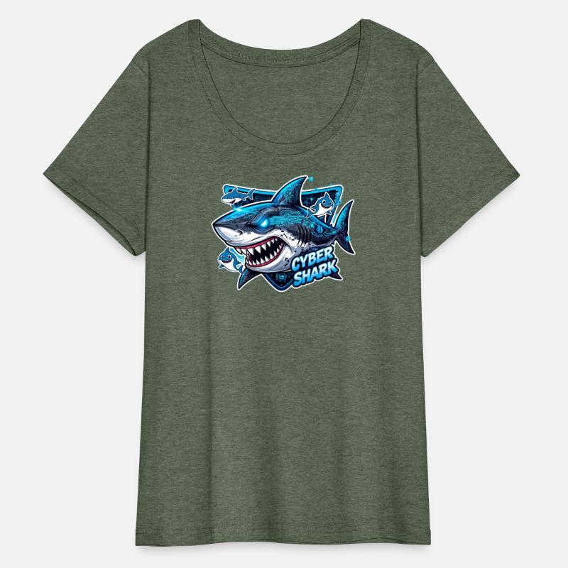 Digital Cyber Shark Illustration
