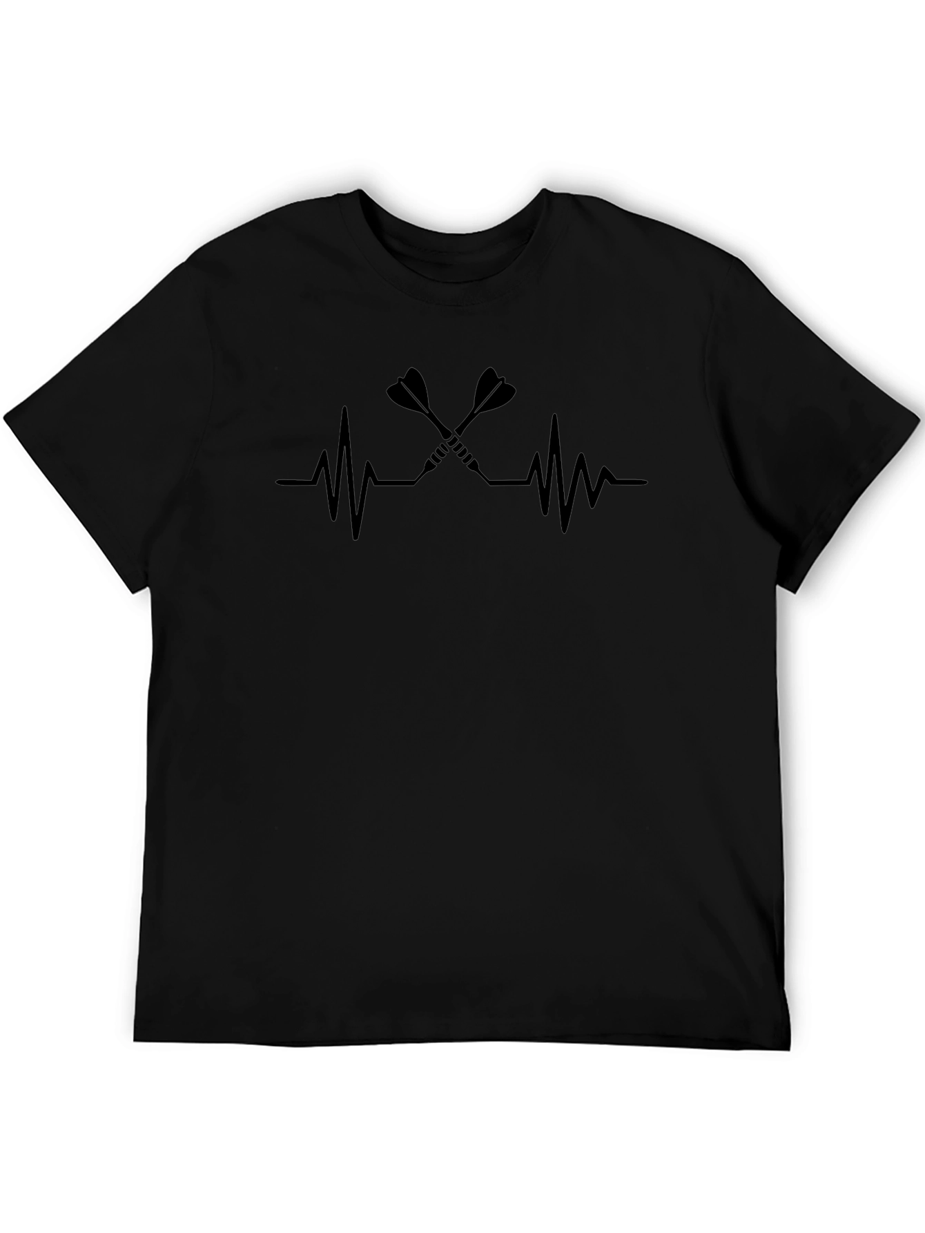 Darts Heartbeat Graphic T-Shirt - Black