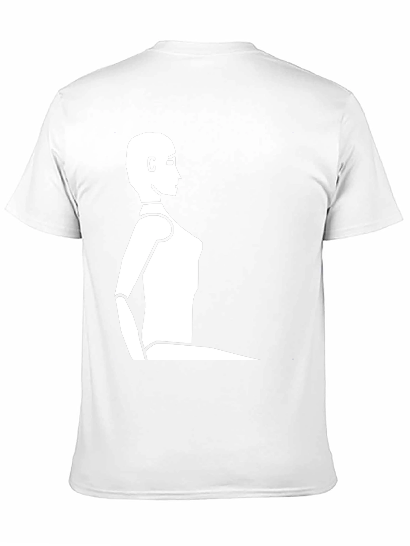Minimalist Robot Silhouette Black T-Shirt