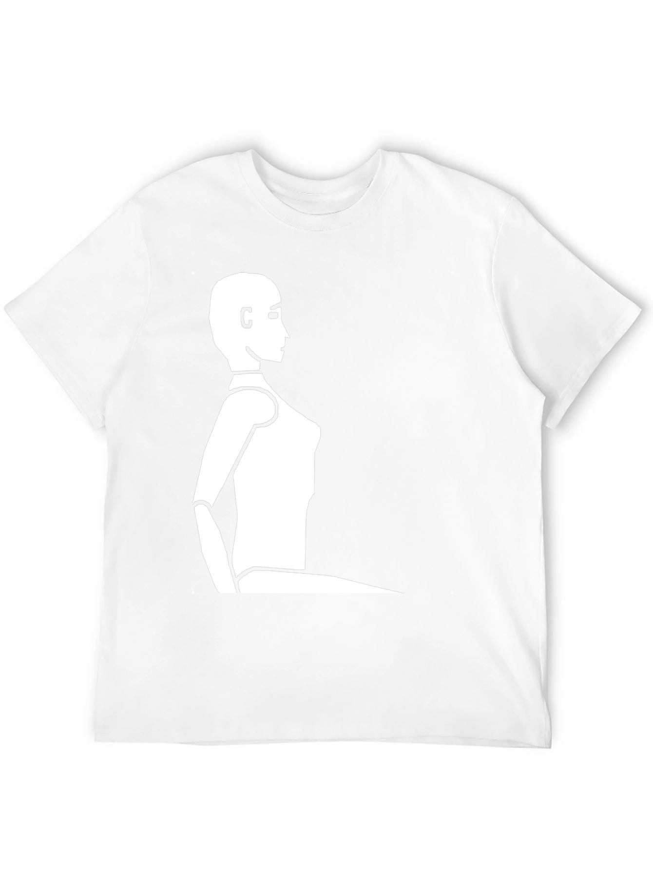 Minimalist Robot Silhouette Black T-Shirt