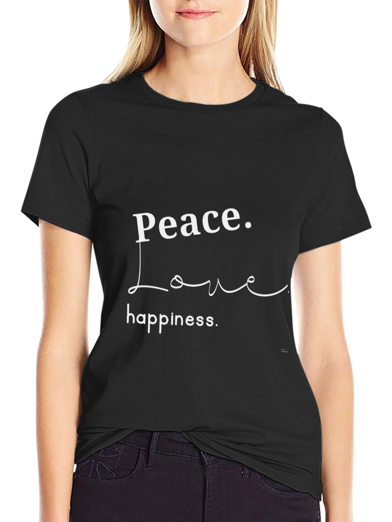 Peace Love Happiness Graphic Tee