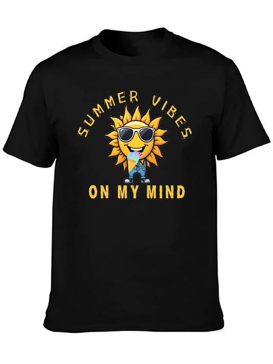 Summer Vibes Graphic Tee - Mens Black T-Shirt