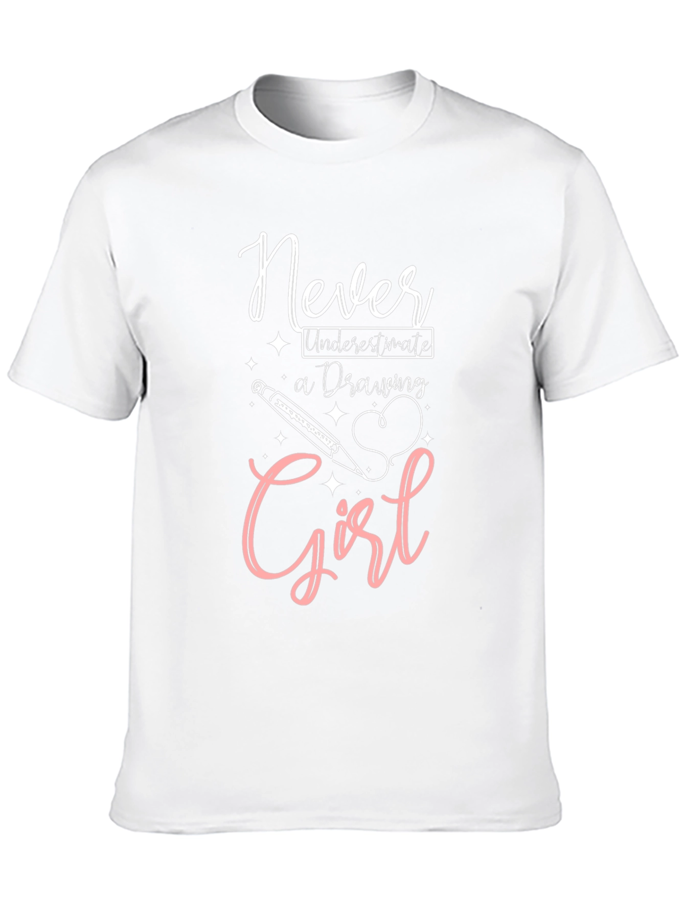 Never Underestimate a Drawing Girl Black T-Shirt