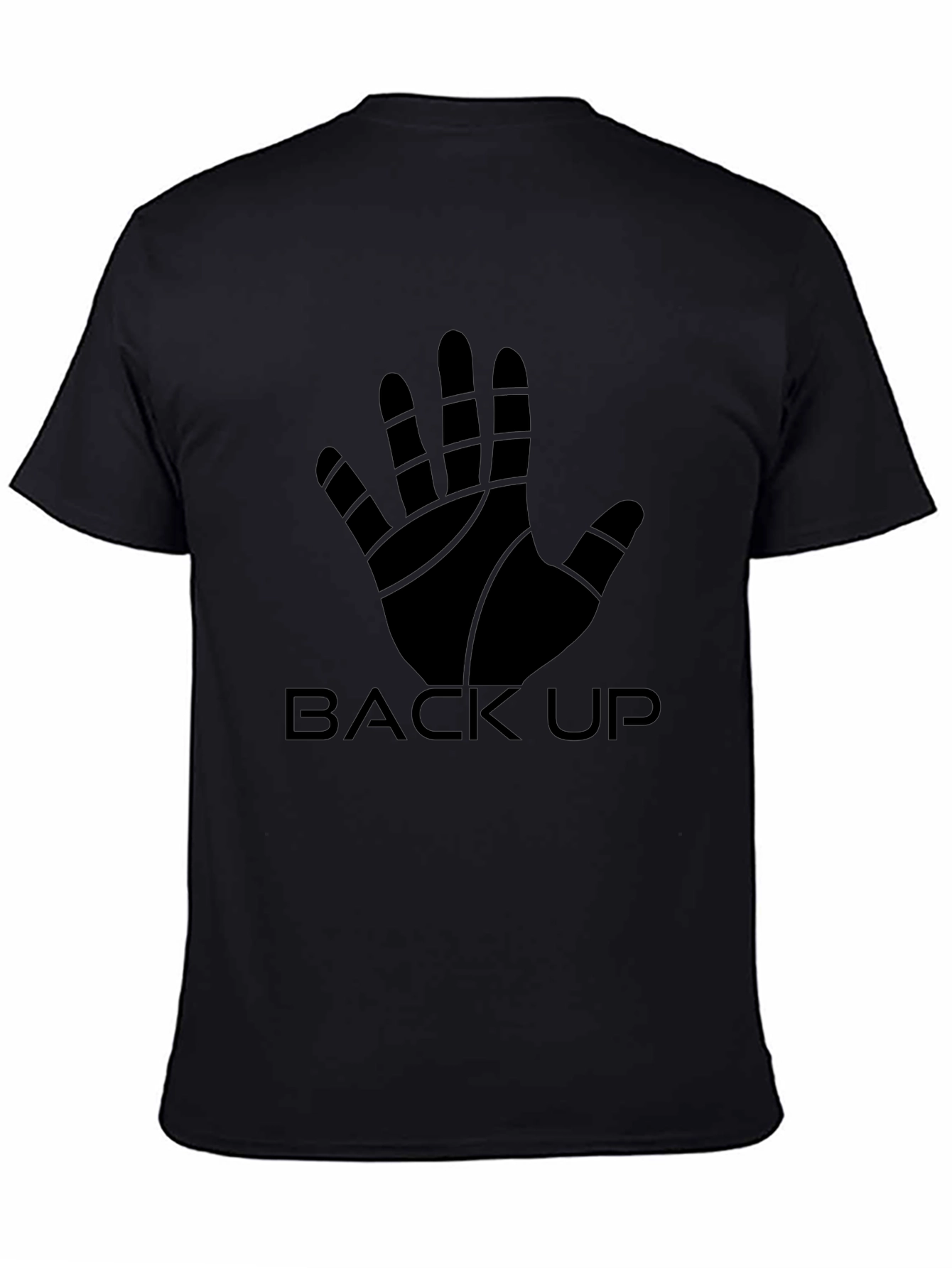 Back Up Hand Graphic Black T-Shirt