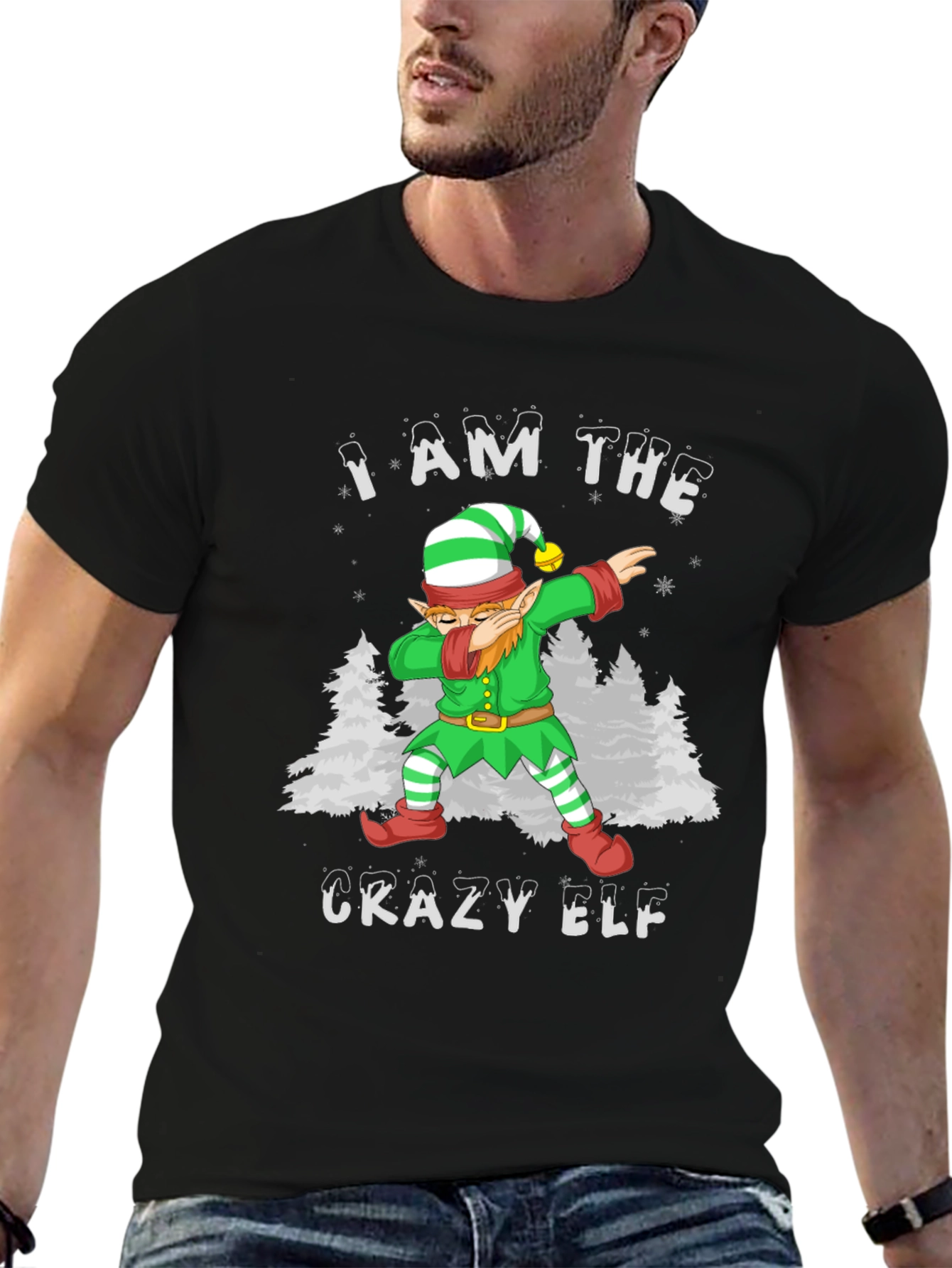 Crazy Elf Dabbing Christmas T-Shirt