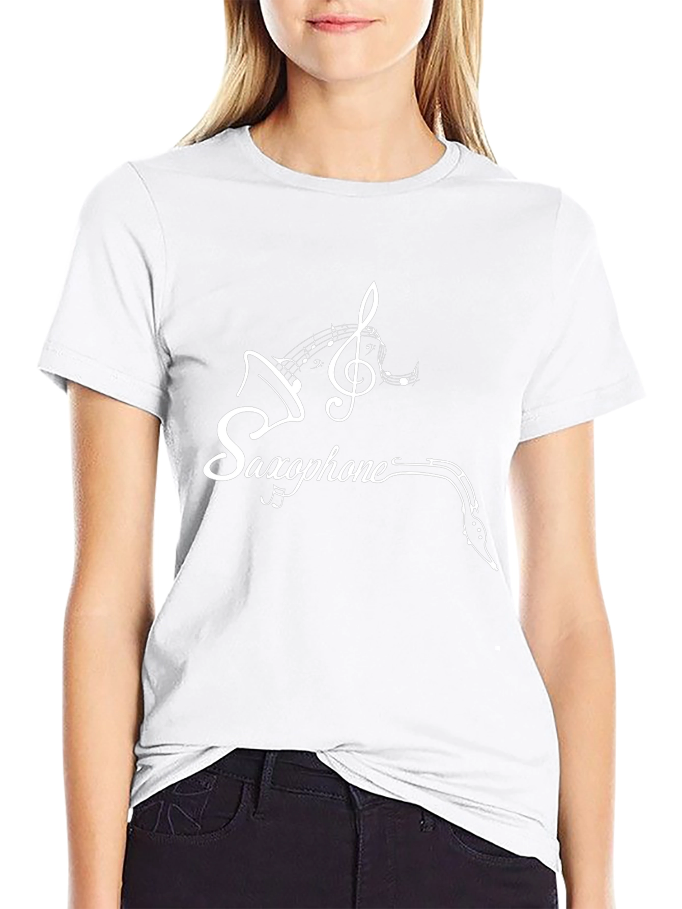Saxophone Music Notes Graphic T-Shirt