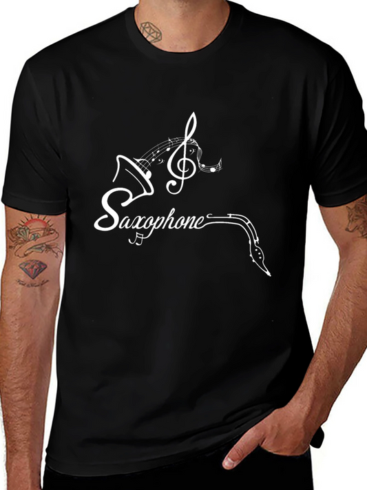 Saxophone Music Notes Graphic T-Shirt