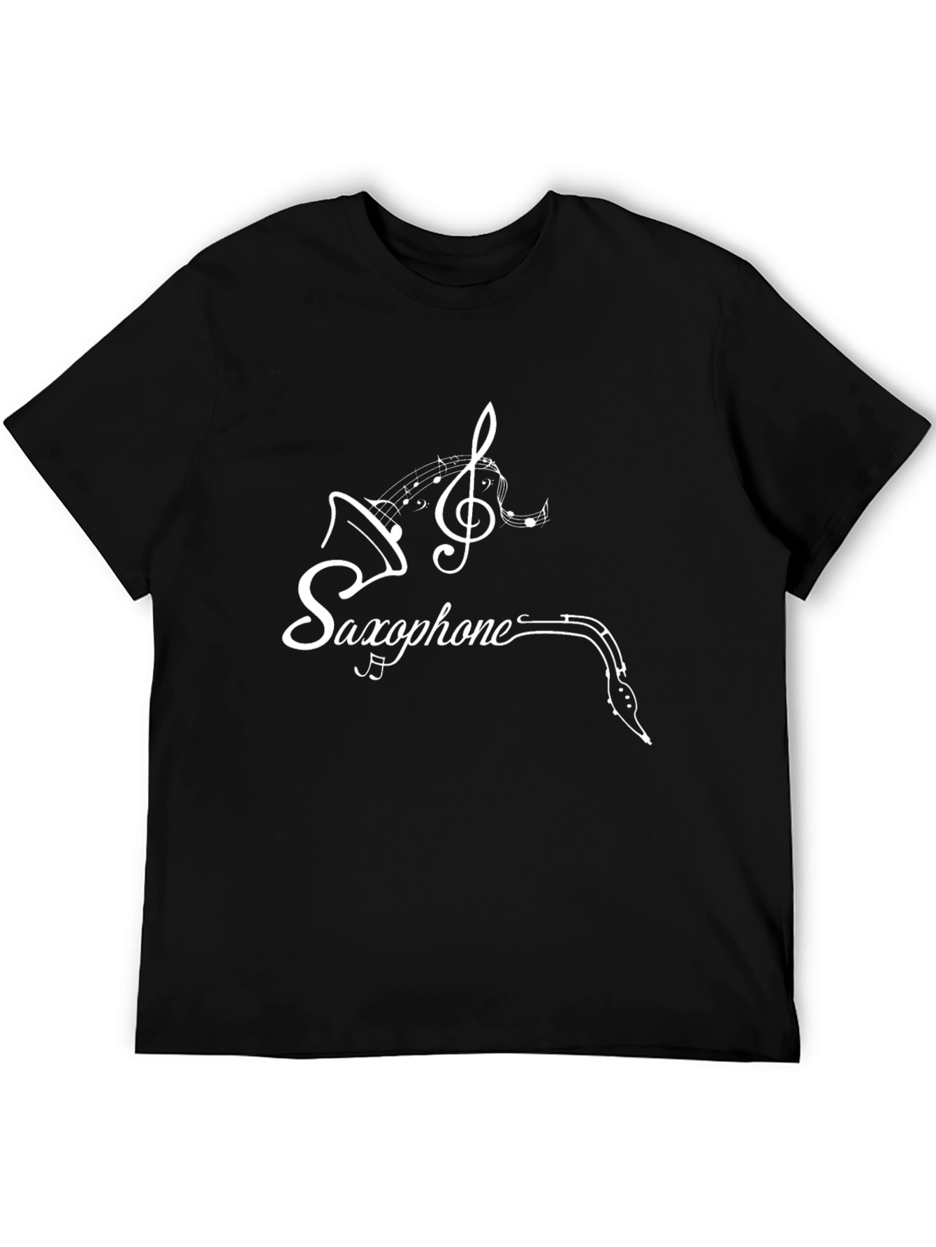 Saxophone Music Notes Graphic T-Shirt