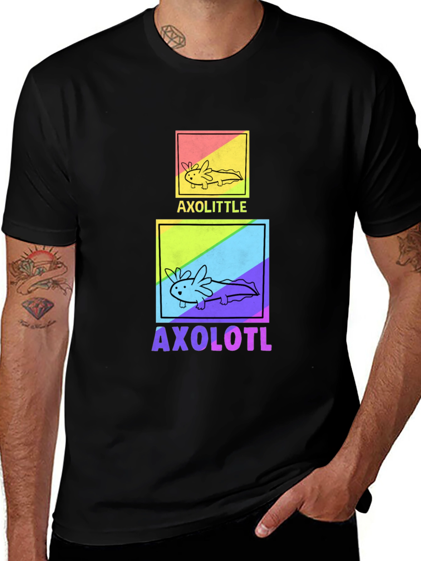 Axolotl Graphic T-Shirt - Black Mens